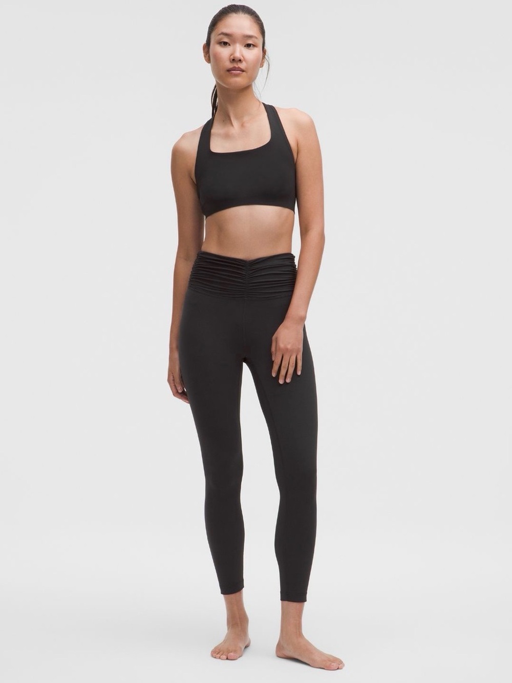 Lululemon athletica Black High-Rise Leggings All it Takes Ruched-Waist
Tight 25"